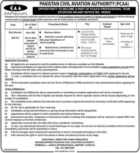 Pakistan Civil Aviation Authority (CAA) Quetta 2023