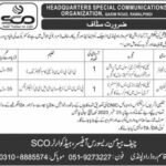 Special Communications Organization SCO Rawalpindi Jobs 2023/Rawalpindi 2023 Mein Aaye SCO Management